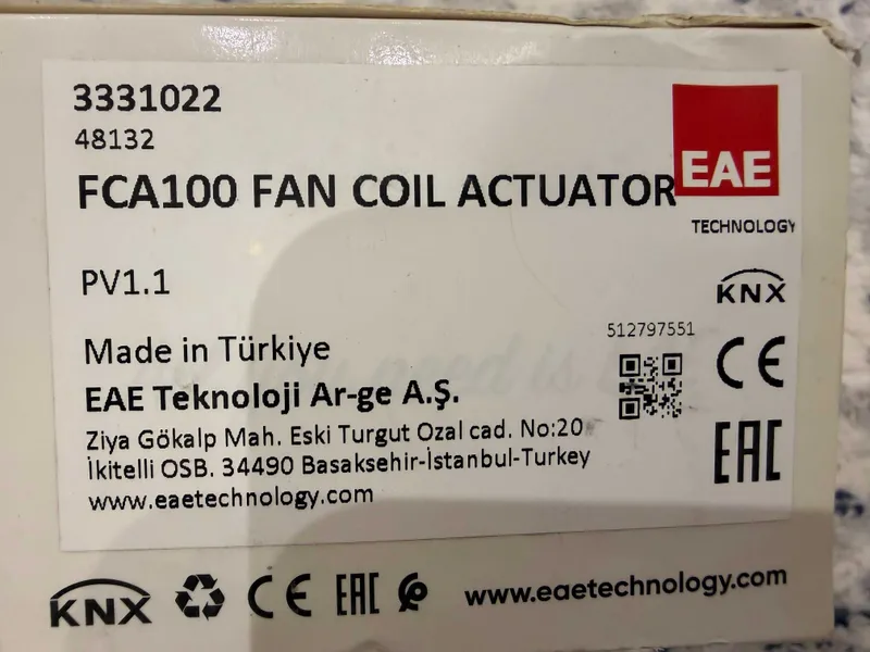 EAE FCA100 — KNX актуатор фанкойла, новый 1