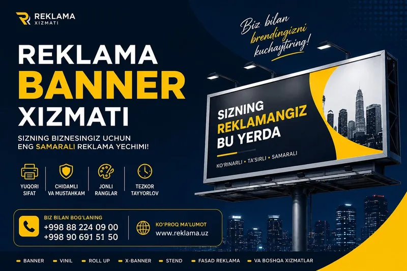 Sirdaryo viloyati reklama banner xizmati hamyonbop narxlarda