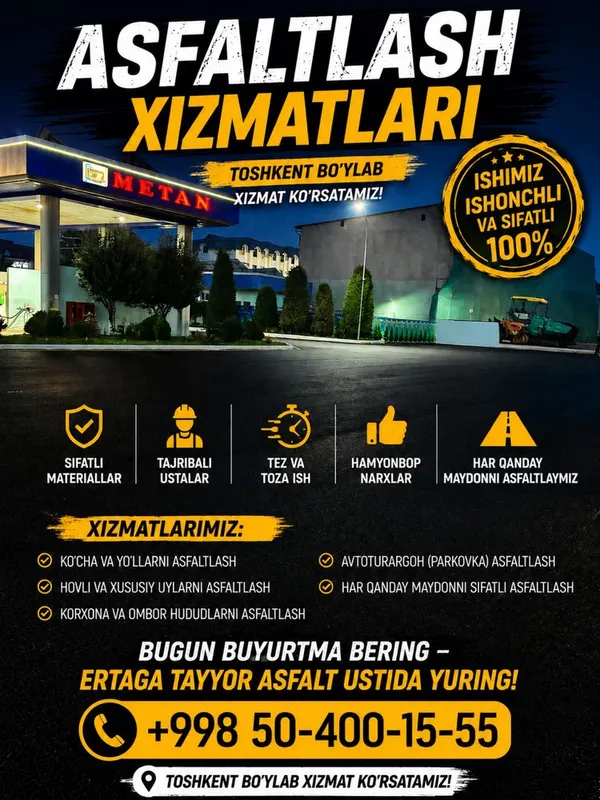 Ishimiz tez va ishonchli hamyonbop narxlarda