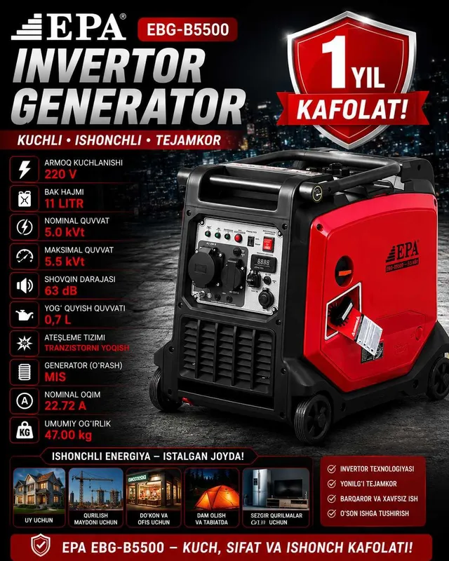 Benzin Generatorlari EBG-B2000 ,EBG-B3500, EBG-B4500, EBG-B5500 Benzin Generatorlari EBG-B2000 ,EBG-B3500, EBG-B4500, EBG-B5500