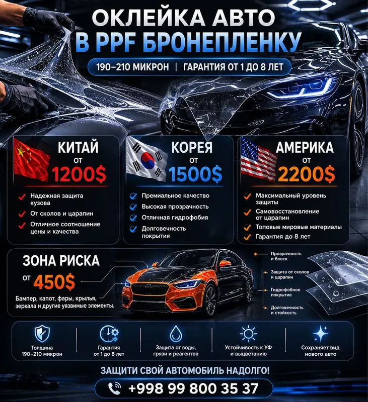 Защита в бронепленку от 1200$