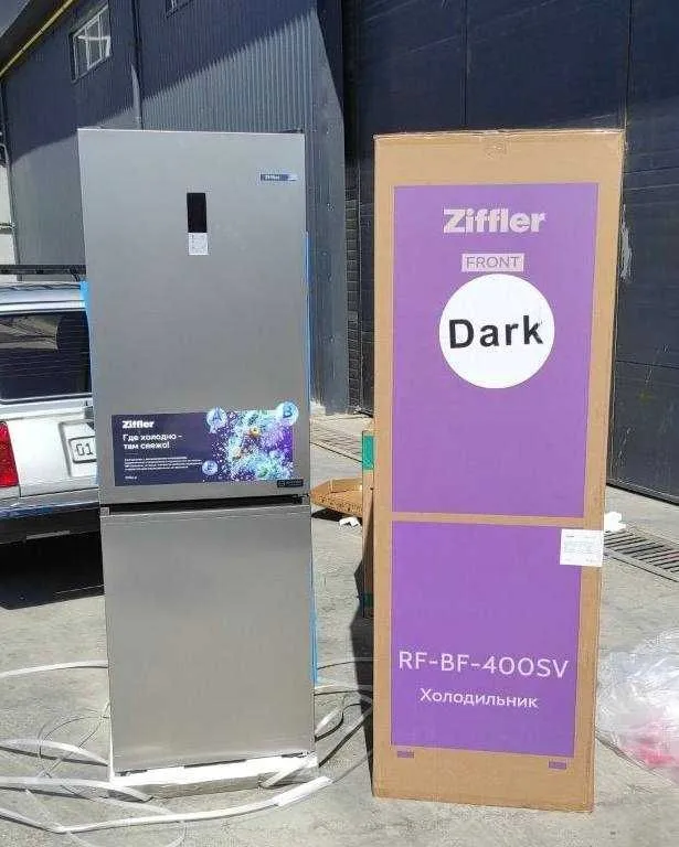 Холодильник Ziffler RFBF400SV Dark No Frost Inverter 409L Silver — фото 2
