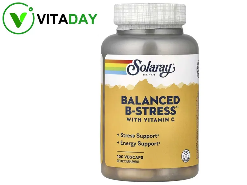 Solaray Balanced B-Stress Balanced B-Stress с витамином C 100 капсул Solaray Balanced B-Stress Balanced B-Stress с витамином C 100 капсул