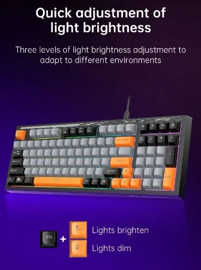 VK98 Проводная игровая клавиатура с RGB-подсветкой 3