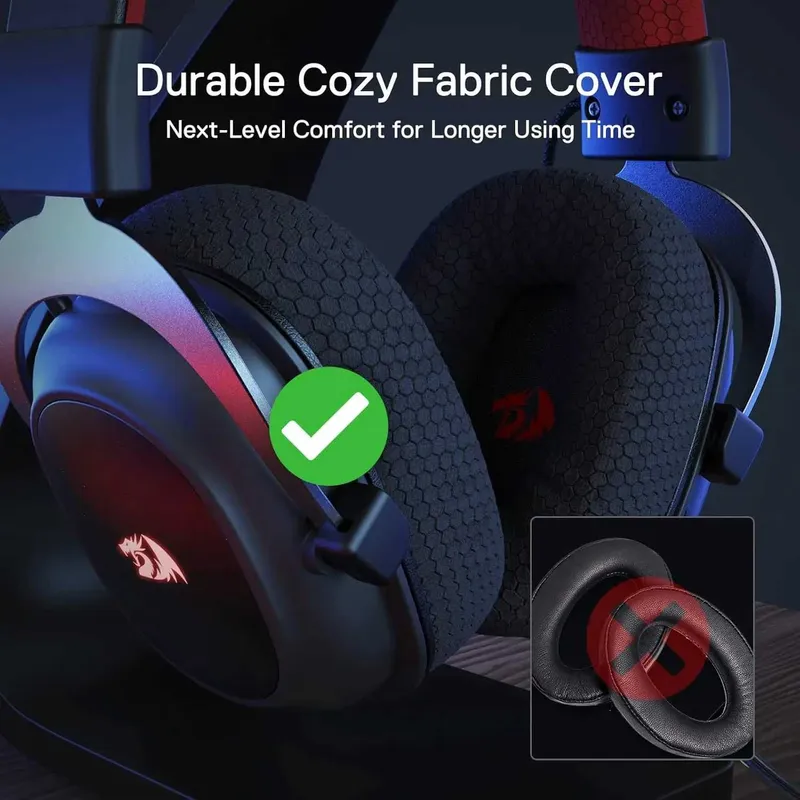 Игровые наушники Redragon H510 Zeus PRO 3вида подключения звук7.1 — фото 4