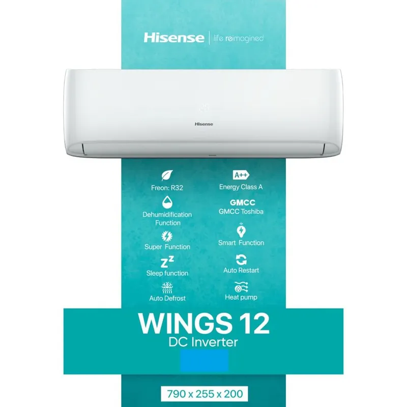 Кондиционер HISENSE Wings 12/18 Инвентор бесплатна даставка — фото 1