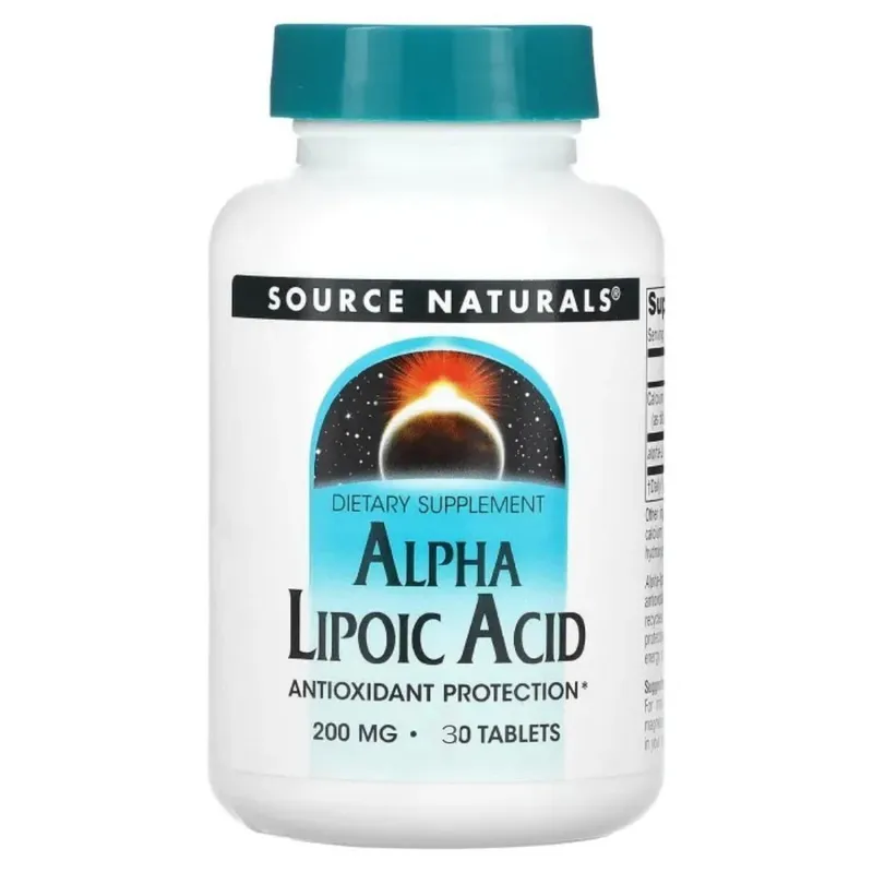 Альфа-липоевая кислота, Alpha Lipoic Acid, Source 200 мг 30 таб — фото 1