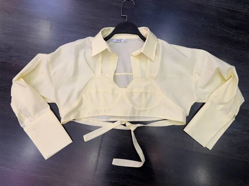 Серия: 6 шт., модель: новая модель crop рубашка 1 Серия: 6 шт., модель: новая модель crop рубашка 1