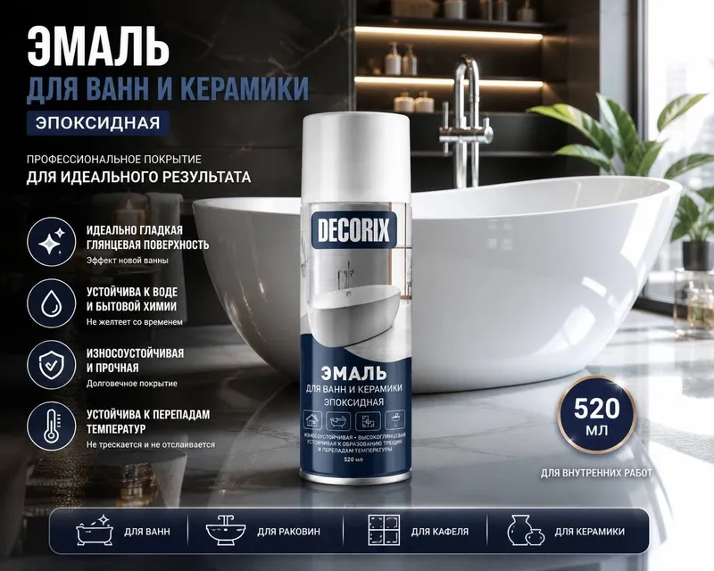Эмаль для ванн и керамики 1 Эмаль для ванн и керамики 1