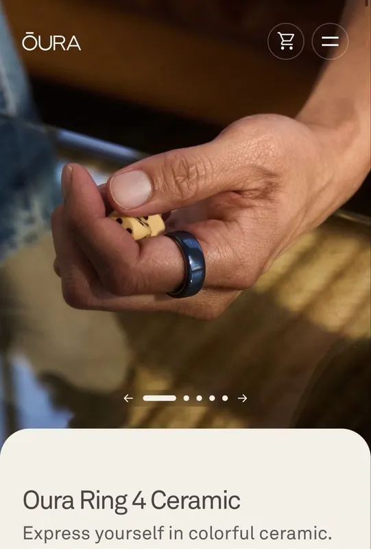 Oura ring 4 Ceramic Midnight 7 размер 5
