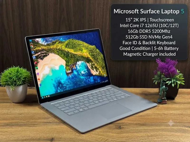 Ноутбук. Microsoft Surface Laptop 5\ i7 1265U\ 16Gb DDR5 \ 512Gb NVMe 1 Ноутбук. Microsoft Surface Laptop 5\ i7 1265U\ 16Gb DDR5 \ 512Gb NVMe 1