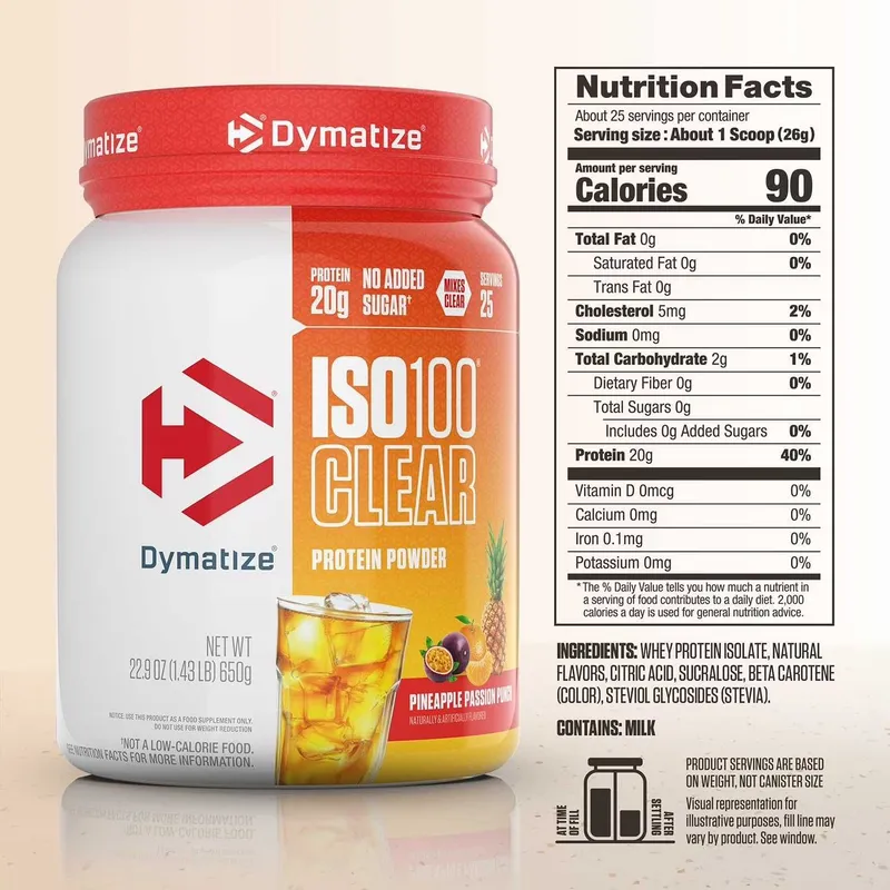 Протеин Dymatize ISO 100 Clear 20g Protein Powder Америка 650 гр — фото 4