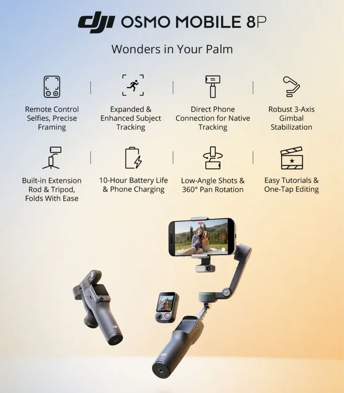 DJI Osmo Mobile 8P/ 3-Axis Gimbal / ActiveTrack 8.0 / Стабилизатор — фото 1