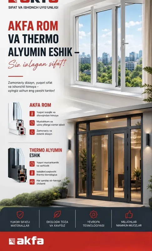 Akfa eshik va romlar yasaymiz