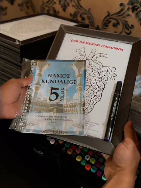 Quron portiret + namoz kundaligi + maxsus ruchka