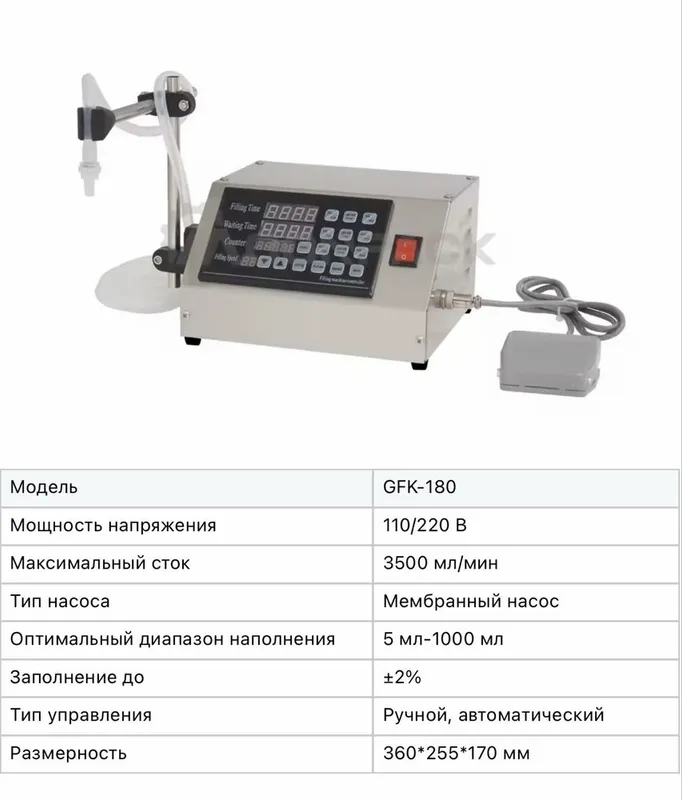 Дозатор для жидкостей GFK-180 / Разливочная машина для жидкостей 3