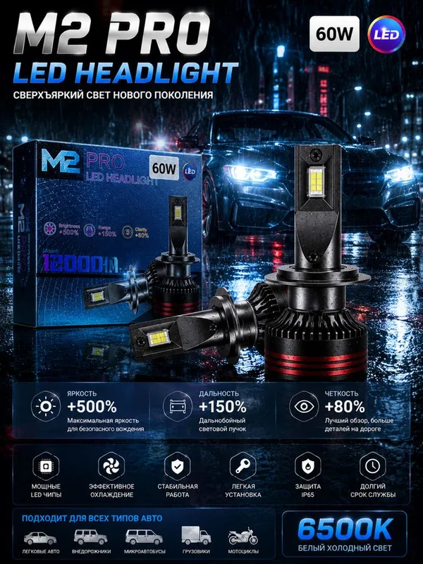 Led H7 . Led H4 . Avto led . Avtomobillar uchun chiroqlar . Ledlar — фото 1
