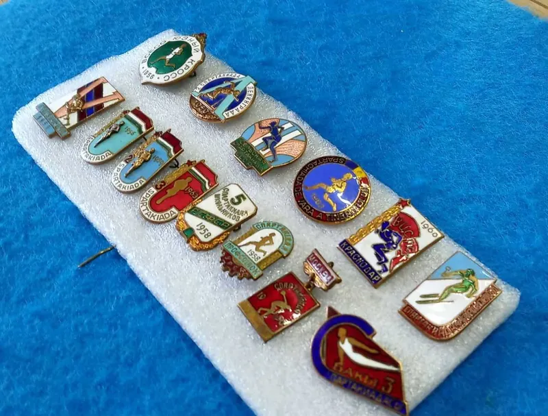 значки СССР 50 х г. тяжелый металл "СПОРТ" 14шт — фото 2