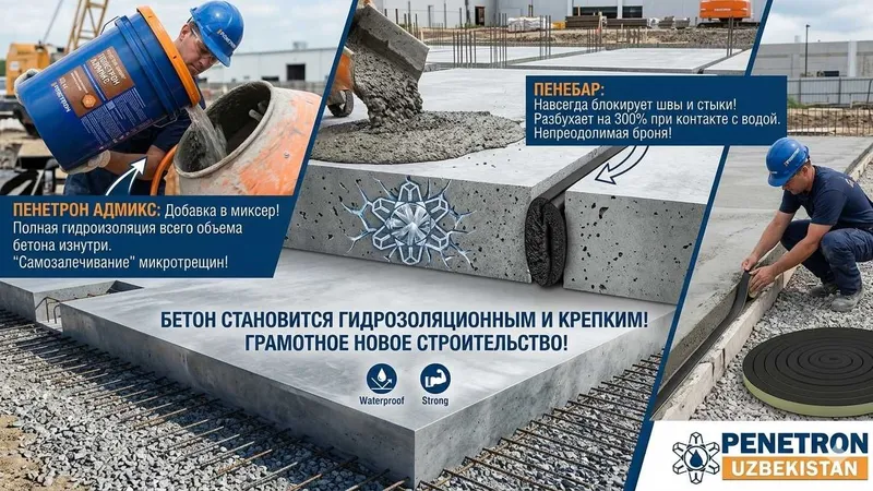 Гидроизоляция очистных сооружений резервуаров градирен прудов фонтанов — фото 3