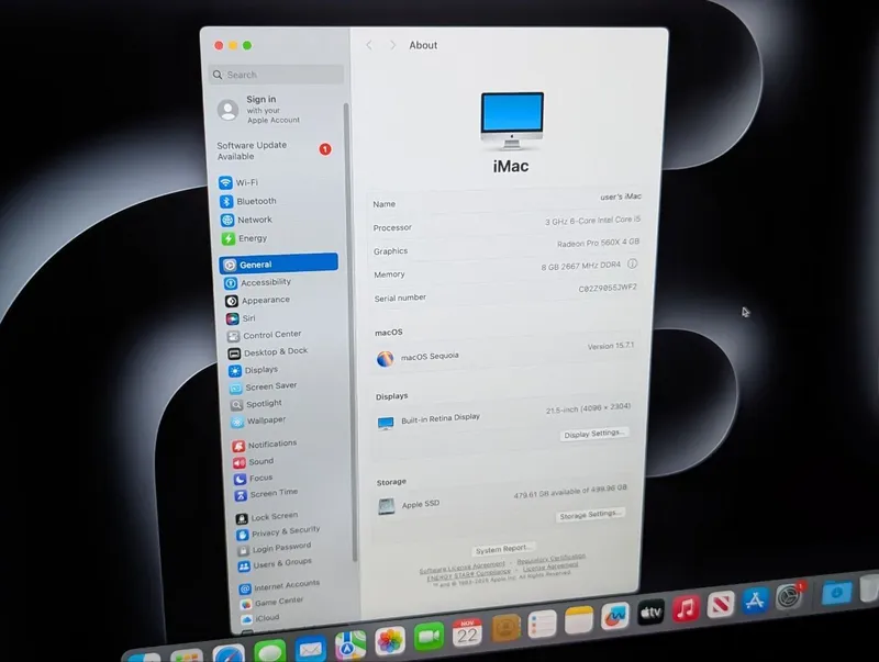Apple iMac 21.5" 4K i5 8th/ 8GB RAM/500GB MacOS Sequoia — фото 5