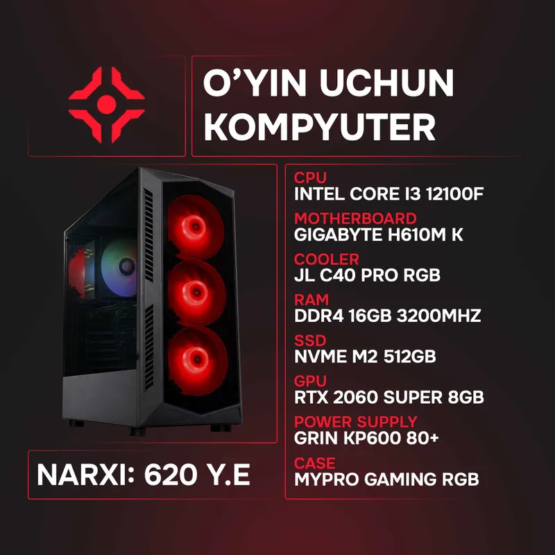 I3-12100F/16Gb 3200MHz/NVMe 512Gb/RTX2060Super 8Gb I3-12100F/16Gb 3200MHz/NVMe 512Gb/RTX2060Super 8Gb