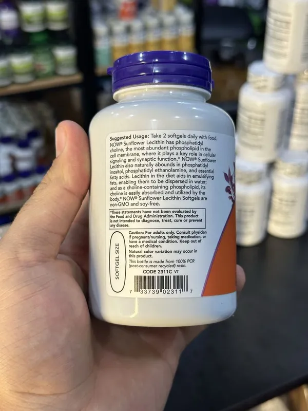 Now Sunflower Lecithin 1200 mg, 100 kapsula 3 Now Sunflower Lecithin 1200 mg, 100 kapsula 3