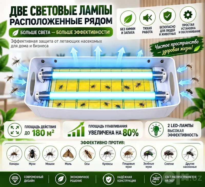 Pashsha, chivin va boshqa uchuvchi hasharotlar uchun professional LED tuzoq 3 Pashsha, chivin va boshqa uchuvchi hasharotlar uchun professional LED tuzoq 3