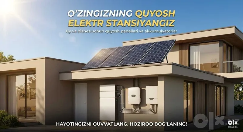 Quyosh panellari, invertorlar va barcha turdagi akkumulyatorlarni 6 Quyosh panellari, invertorlar va barcha turdagi akkumulyatorlarni 6