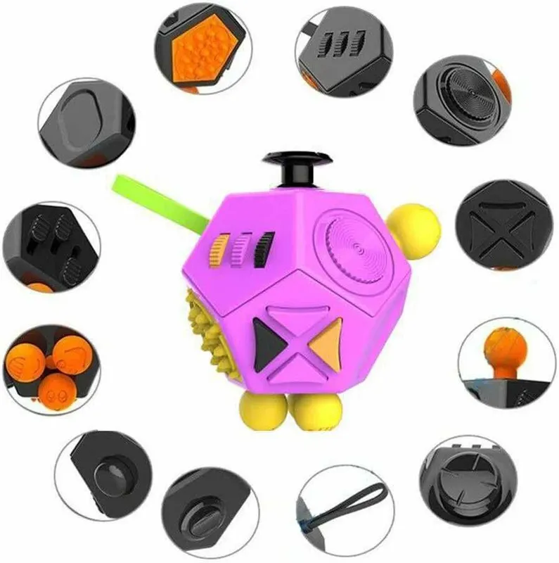 Fidget Cube 12 Sides ABS + silikon antistress kub SKIDKA — фото 3
