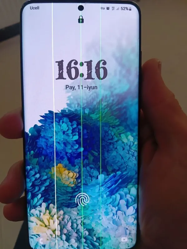 galaxy s20+5g aybi ekran palasa qolgan joyi radno