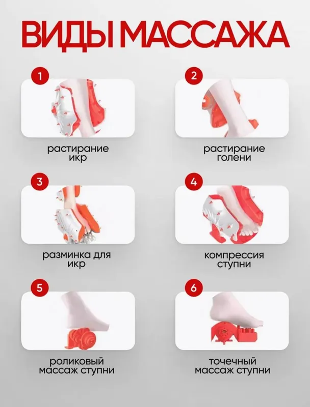Массажёр для стоп и икр с подогревом, роликовый — фото 4