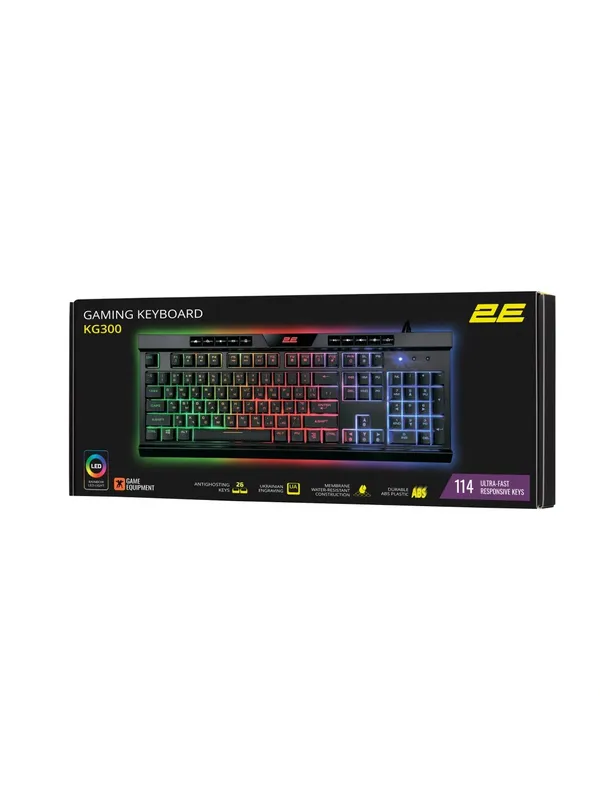 Клавиатура 2E Gaming KG300, игровая, подсветка-LED, черная, 104 клавиши — фото 4