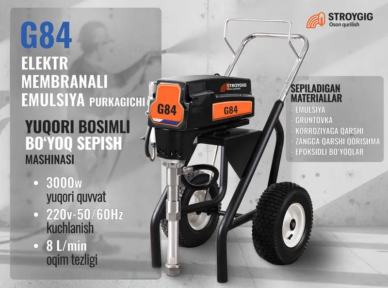 Вагнер безвоздушный G84 – Emulsiya mashinasi STROYGIG Вагнер безвоздушный G84 – Emulsiya mashinasi STROYGIG