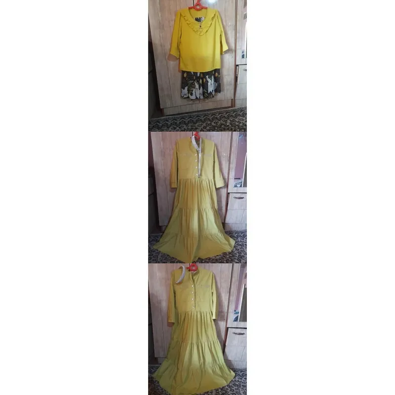 Кофта и юбка 80 тысяч. Платье с абадок 150 тысяч
