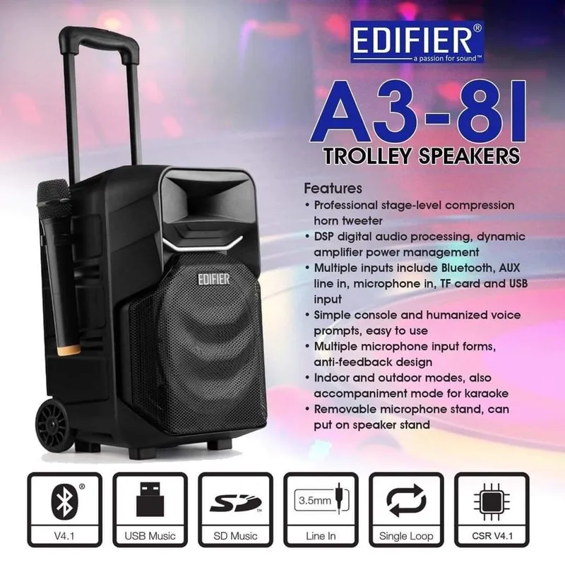 (2в1) Караоке Микрофон+Колонка Edifier A3-8S СКИДКА — фото 1