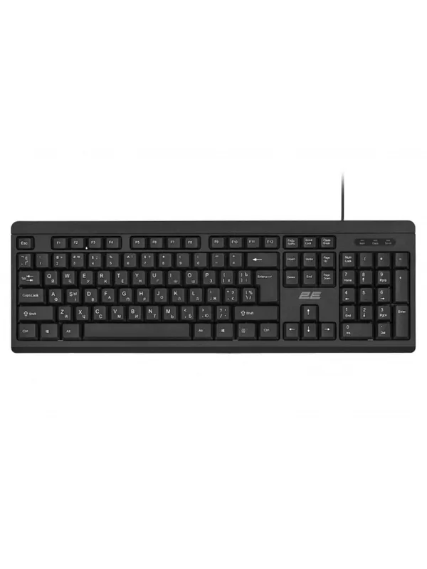 Проводная мембранная клавиатура 2E KS108 USB Black (2E-KS108UB) — фото 1