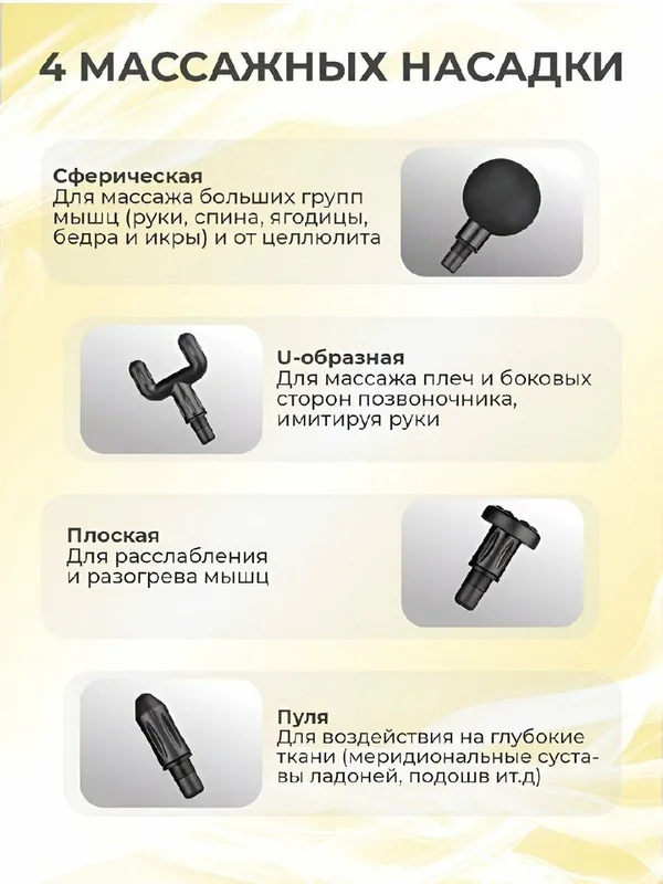 MASSAGE GUN — портативное вибрационное массажное устройство 4 MASSAGE GUN — портативное вибрационное массажное устройство 4