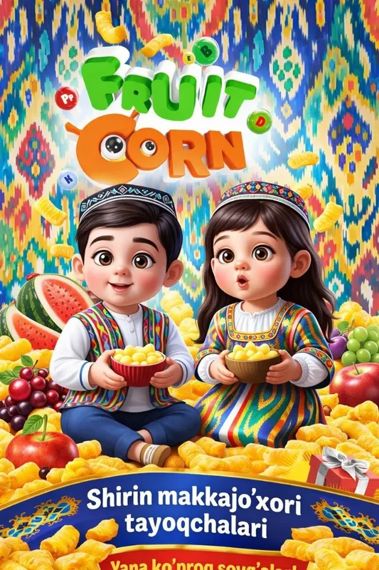 Fruit Corn makkajo‘xori qalamchalari mazali va foydali
