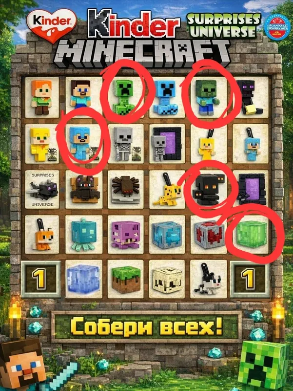 Обмен и продажа. Фигурки Kinderjoy Minecraft — фото 1