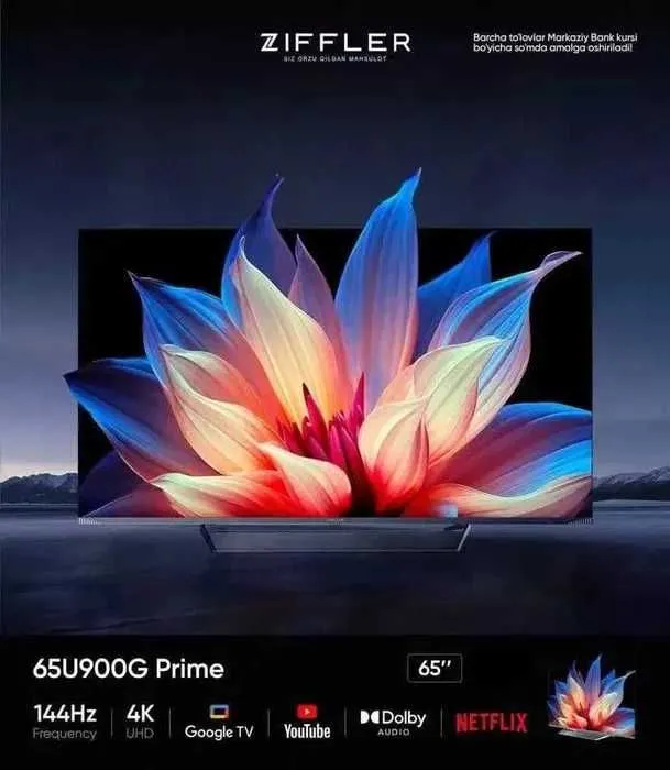 Телевизор Ziffler 65\75 Q850U 4K ULTRA HD доставка бесплотна