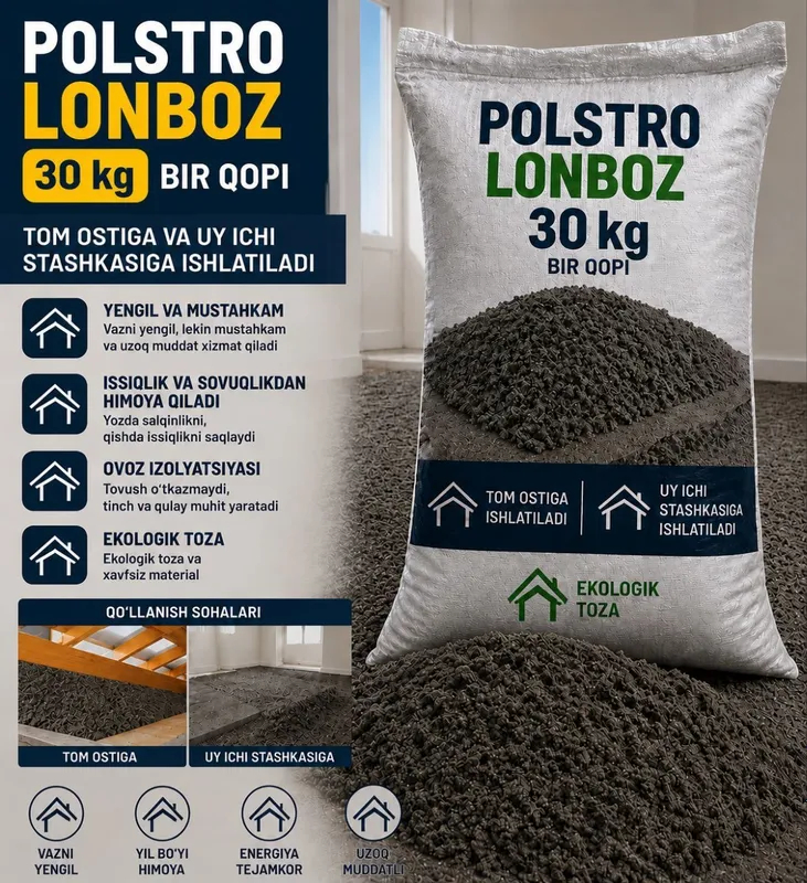 Polistirol loʻmboz (polistirolbeton) 30 KG — BIR QOPI 30 KG — BIR QOP 2 Polistirol loʻmboz (polistirolbeton) 30 KG — BIR QOPI 30 KG — BIR QOP 2