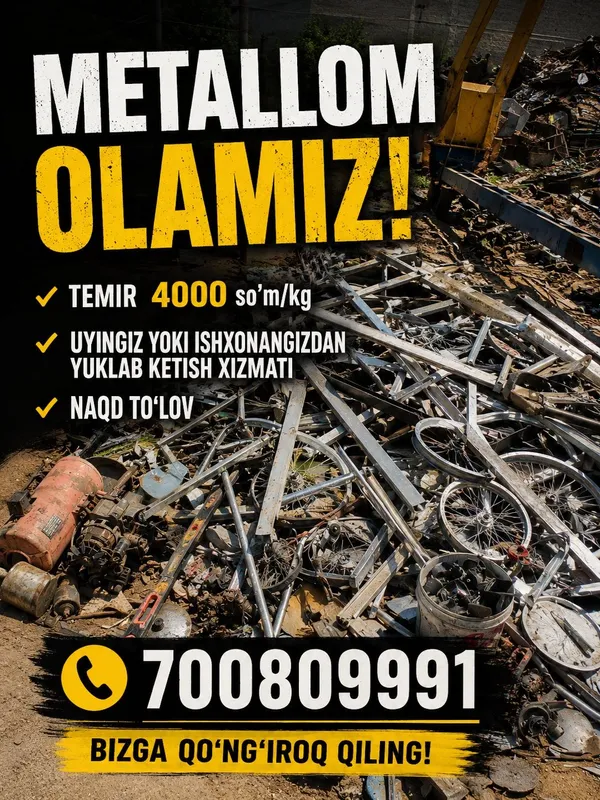 7000 cumgach Металлом оламиз. б/у metallolom pererabotka metalom пирём 1 7000 cumgach Металлом оламиз. б/у metallolom pererabotka metalom пирём 1