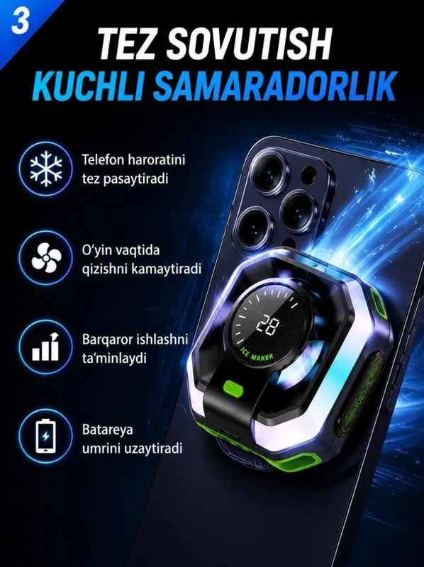 Hk 5 PRO — Smartfoningiz uchun kuchli sovutish 3 Hk 5 PRO — Smartfoningiz uchun kuchli sovutish 3