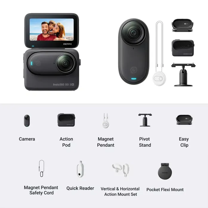 Insta360 GO 3S (128GB) + aksessuarlarning to‘liq to‘plami 1 Insta360 GO 3S (128GB) + aksessuarlarning to‘liq to‘plami 1