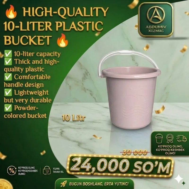 10 LITRLI PLASTMAS PUDRA CHELAK - ABDUMIV XOZMAG — фото 2