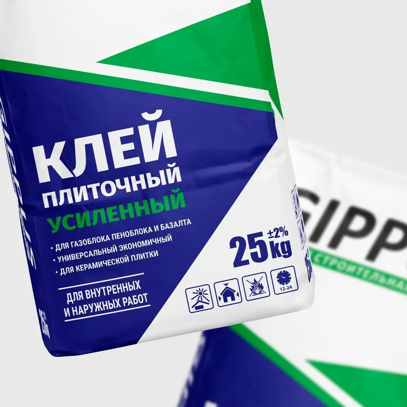 Газаблок клей, кафель клей, клей плиточный, усиленный клей — фото 1