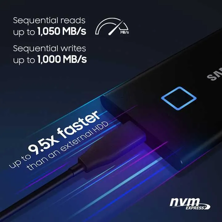 Samsung T7 Touch 2TB tashqi SSD disk 3 Samsung T7 Touch 2TB tashqi SSD disk 3