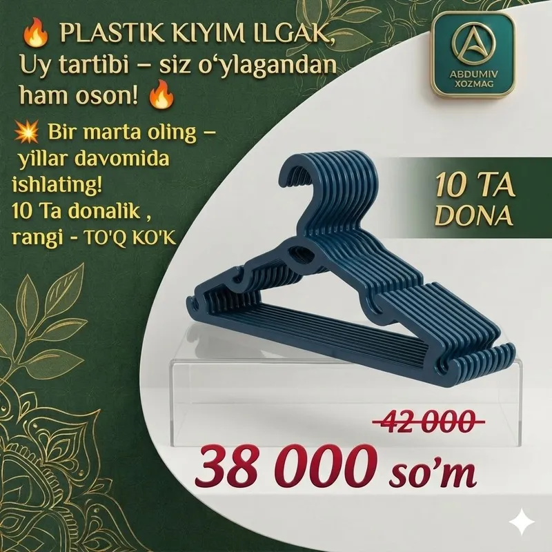 PLASTIK KIYIM ILGAK Tartibli bo'ling