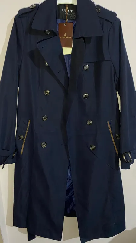 Elegant to‘q ko‘k trench coat — фото 3