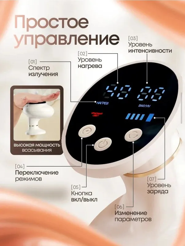 Вакуумный массажёр антицеллюлитный для тела, ног — фото 3